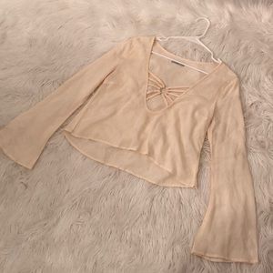 Cream bell sleeve top